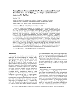Dimorphism in Mercury(II) - Verlag der Zeitschrift für Naturforschung