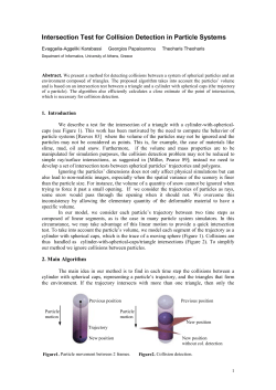 Intersection Test for Collision Detection in Particle Systems