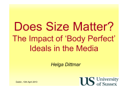 The Impact of `Body Perfect` Ideals in the Media
