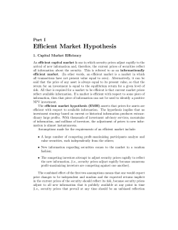 Efficient Market Hypothesis