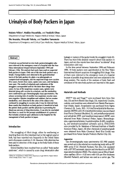 Urinalysis of Body Packers in Japan