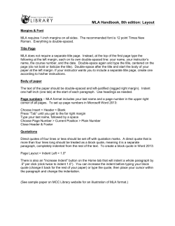 MLA Citation Guide - Morgan Community College