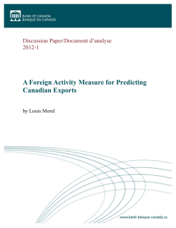 A Foreign Activity Measure for Predicting Canadian Exports