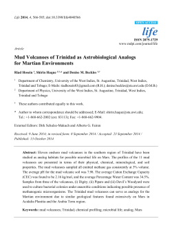 Mud Volcanoes of Trinidad as Astrobiological Analogs for Martian