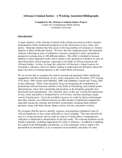 Africana Criminal Justice: A Working Annotated