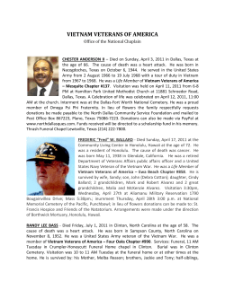 September and October - Vietnam Veterans of America