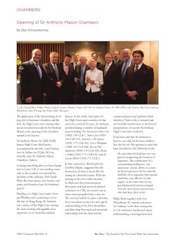 Opening of Sir Anthony Mason Chambers