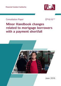 CP16/16: Minor Handbook changes related to mortgage