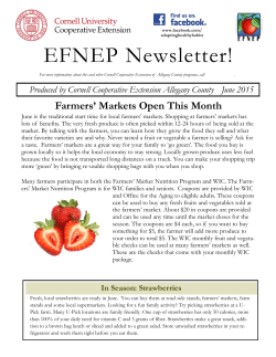 EFNEP Newsletter! - Cornell Cooperative Extension Allegany County