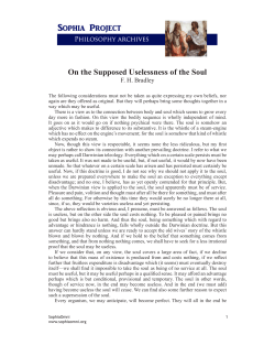 On the Supposed Uselessness of the Soul