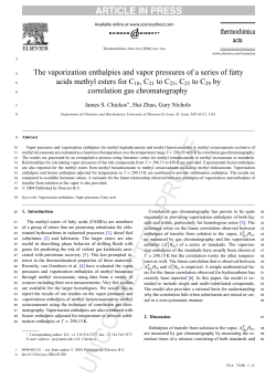 The vaporization enthalpies and vapor pressures of