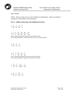 AFDA summer math prep - Chesterfield County Public Schools