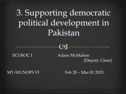 3. Supporting democratic political development in Pakistan