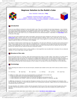 Beginner Solution to the Rubik`s Cube