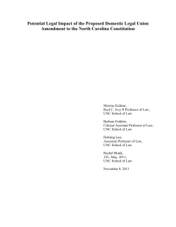 Potential Legal Impact of the Proposed Domestic Legal Union
