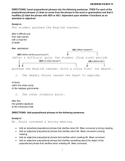 Grammar Packet #5 - Spring Branch ISD