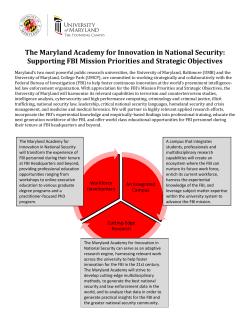 The Maryland Academy for Innovation in National Security