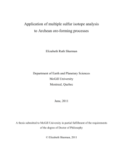 Application of multiple sulfur isotope analysis to