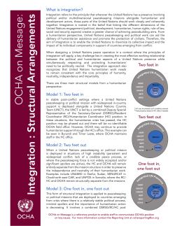 OCHA on Message: Integration : Structural Arrangements