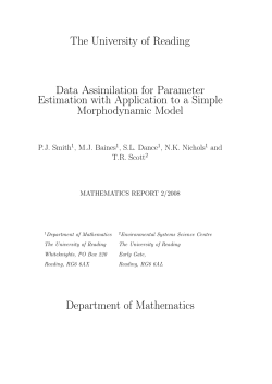 Data Assimilation for Parameter Estimation with Application to a