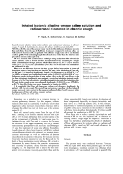 Inhaled isotonic alkaline versus saline solution