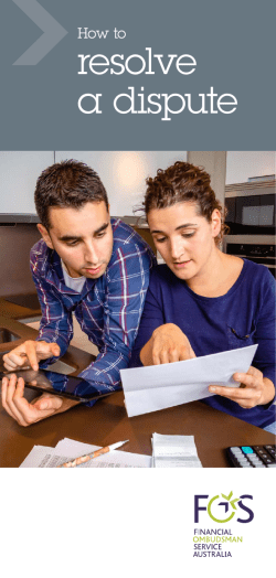 How to resolve a dispute - Financial Ombudsman Service