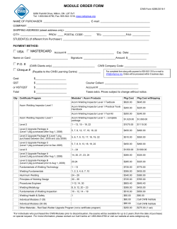 Form 629 CWB Module Order Form
