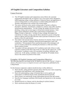 AP English Literature and Composition Syllabus