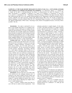 Containers, sensors and samples to understand desert weathering