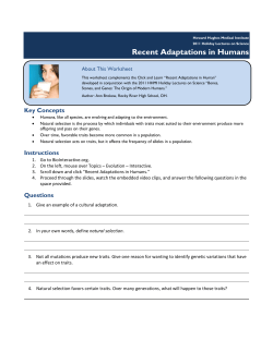 Recent Adaptations in Humans