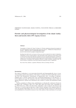 Floristic and phytosociological investigation of the island Antiky