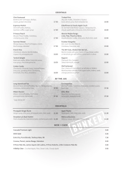 COCKTAILS BY THE JUG MOCKTAILS BEER + CIDER