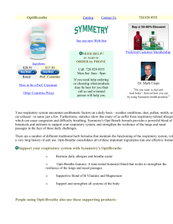 OptiBreathe Support your respiratory system with Symmetry`s