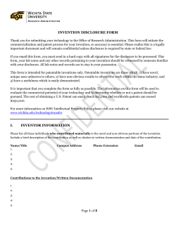 INVENTION DISCLOSURE FORM - Wichita State University