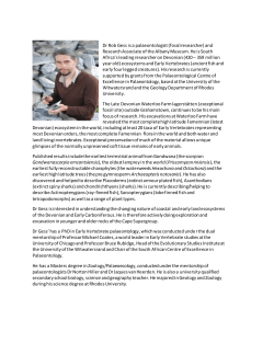 Dr Rob Gess - Rhodes University