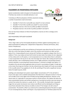 placement of phosphorus fertilisers