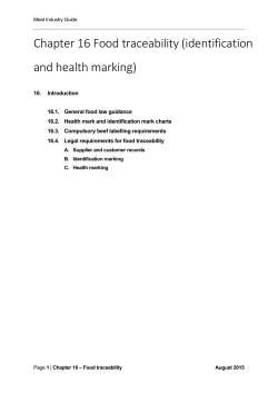 Chapter 16 Food traceability