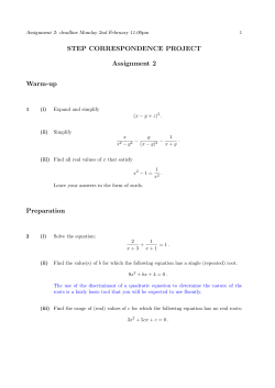 Assignment 2 - STEP Correspondence Course