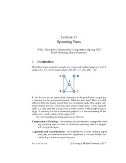 Lecture 25 Spanning Trees - Carnegie Mellon School of Computer