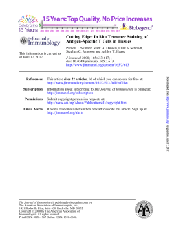 Antigen-Specific T Cells in Tissues Cutting Edge: In Situ Tetramer