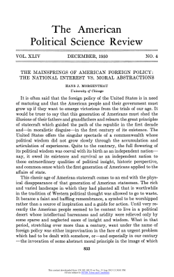 The Mainsprings of American Foreign Policy: The National Interest