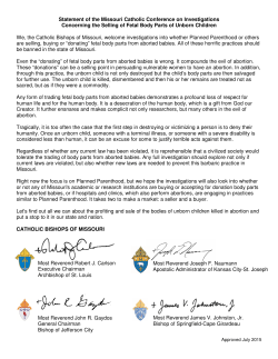 Statement on Investigations Concerning the Selling of Fetal Body