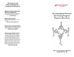 NJ Unemployed Persons - Montclair State University