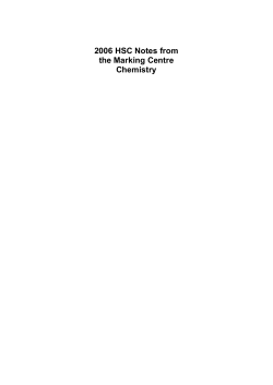 2006 Notes from the Marking Centre Chemistry