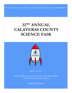 2017 Science Fair Handbook - Calaveras County Office of Education