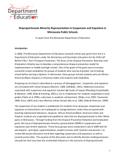 Disproportionate Minority Representation in Suspension and
