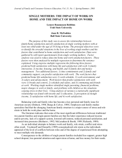 single mothers: the impact of work on home and the