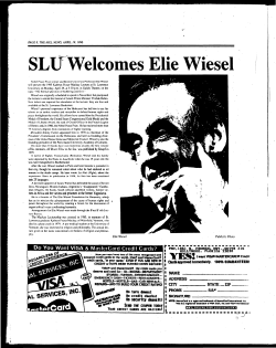 SLlTWelcomes Elie Wiesel - NYS Historic Newspapers