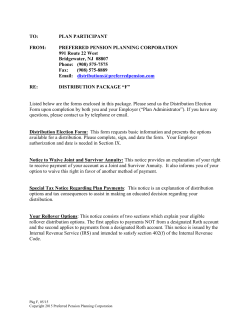 Package F - Preferred Pension Planning