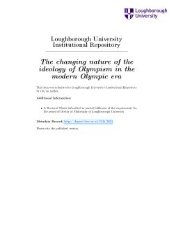 The changing nature of the ideology of Olympism in the modern